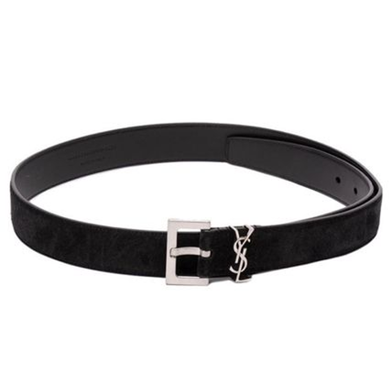 SAINT LAURENT Ysl Logo-plaque Leather Belt