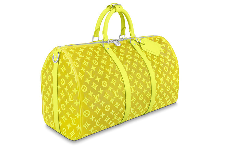 LOUIS VUITTON Keepall Bandouliere Monogram Mesh 50 Yellow