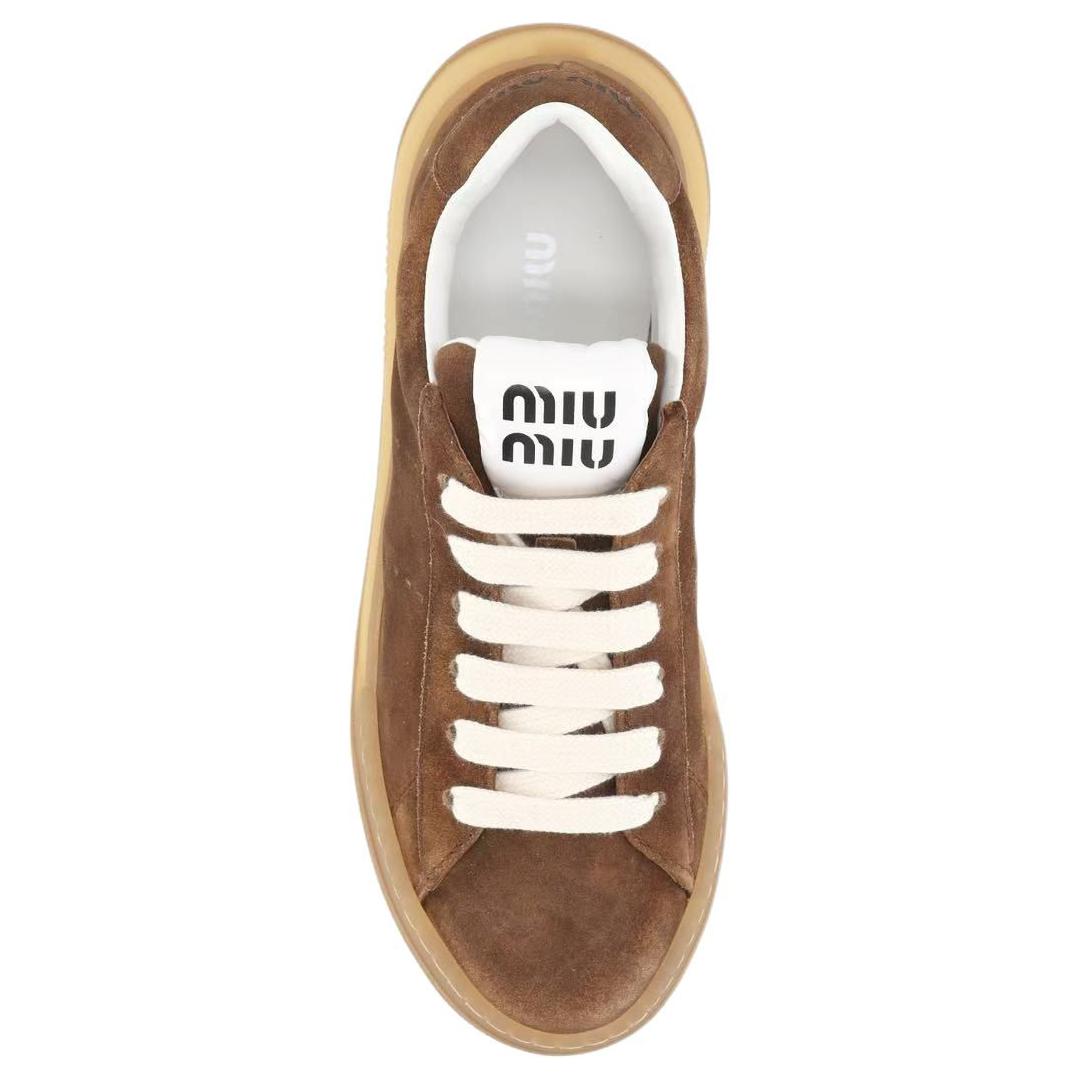 MIU MIU Low-Top Skateboard Shoes Women's Brown
