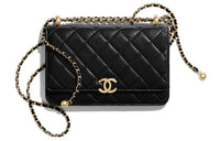 CHANEL WOC Calfskin Wealth Bag Coin Purses Shoulder Bag Crossbody Bag Regular Women's Black