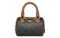 CELINE Triomphe Cow Leather Boston Bag Handbag Shoulder Bag Crossbody Bag Mini Women's Tawny