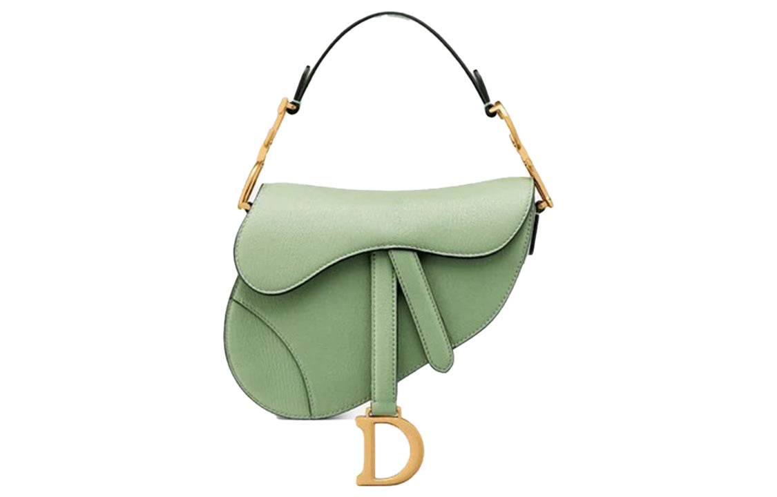 DIOR Saddle Sheepskin Saddle Bag Handbag Mini Women's Green