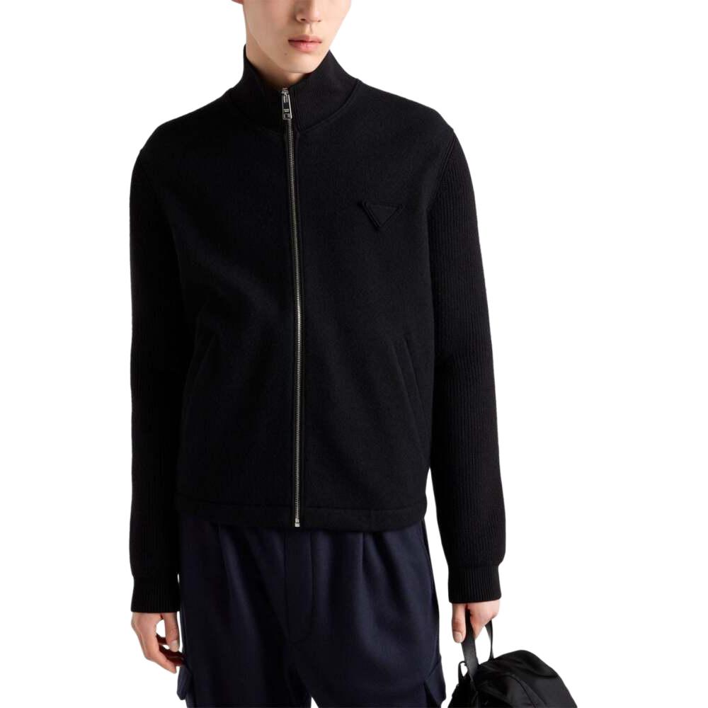PRADA Wool And Cashmere Zipper Cardigan