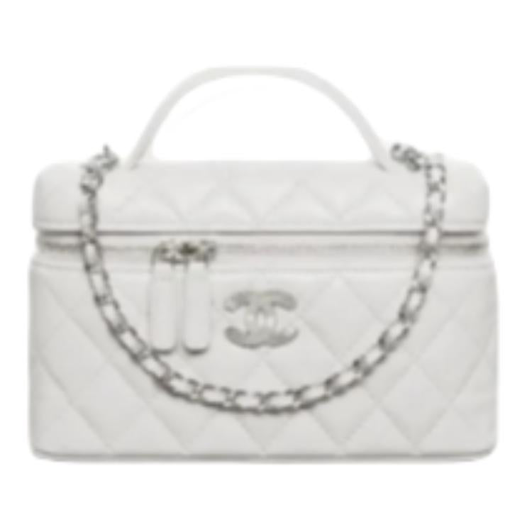 CHANEL Calfskin Shoulder Bag, Crossbody Bag, Handbag Women's Gray