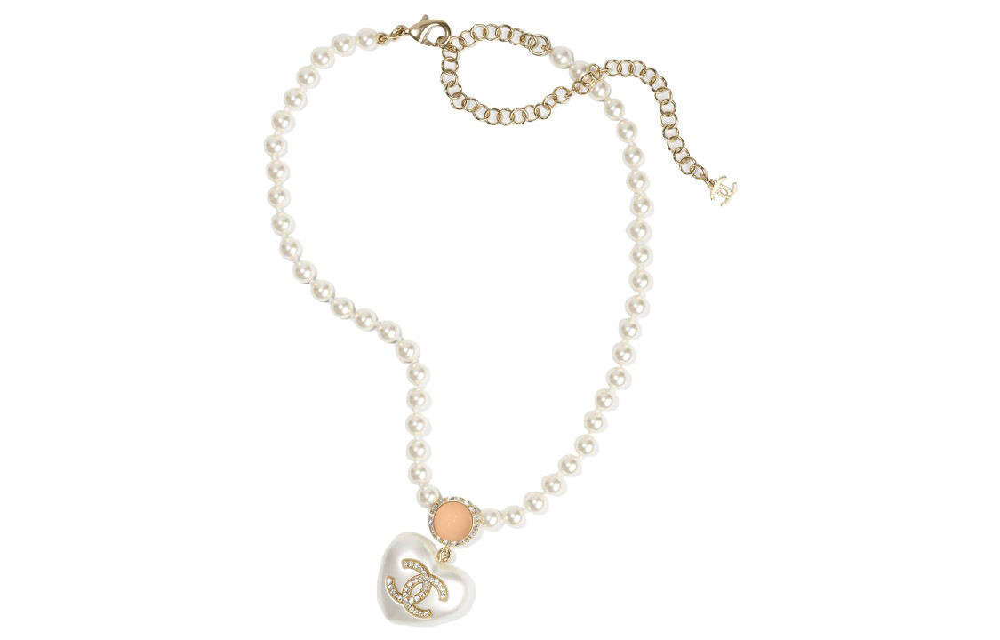 CHANEL Necklace Women's Pearl White