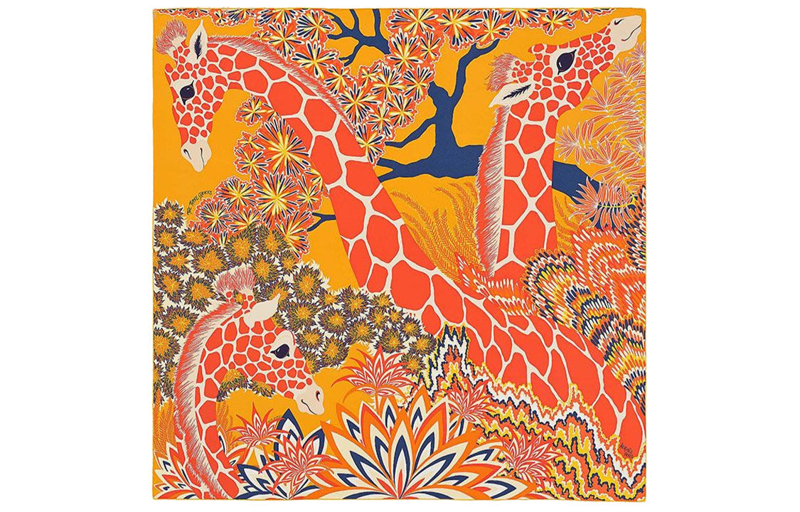 HERMES Silk Scarves Women's Orange