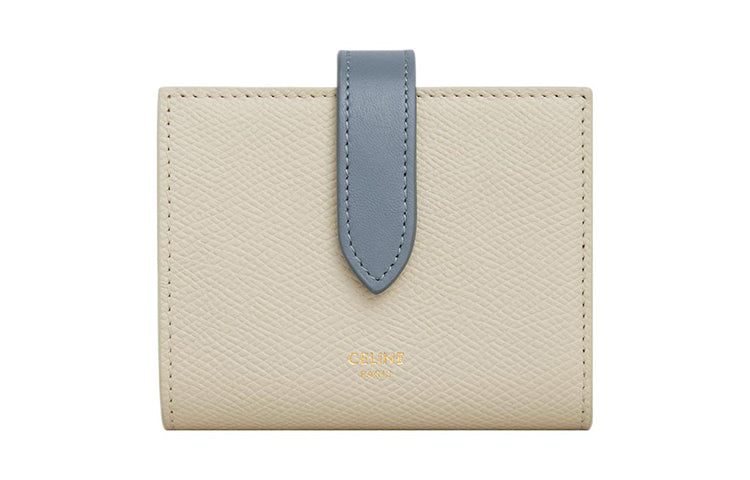 CELINE Calfskin Wallet Small Size Women's Ecru