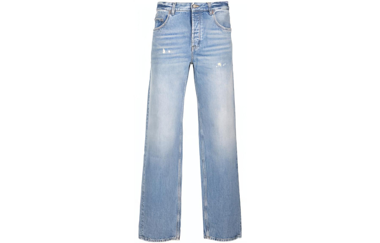 SAINT LAURENT Button Detailed Straight Leg Jeans