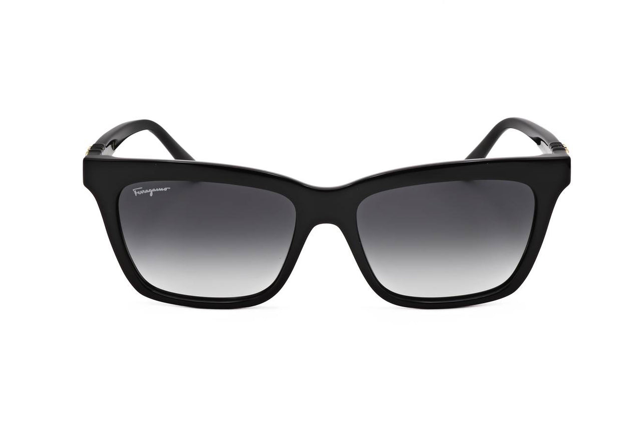 SALVATORE FERRAGAMO SF1027S 214 Sunglasses Black Frame Grey Gradient