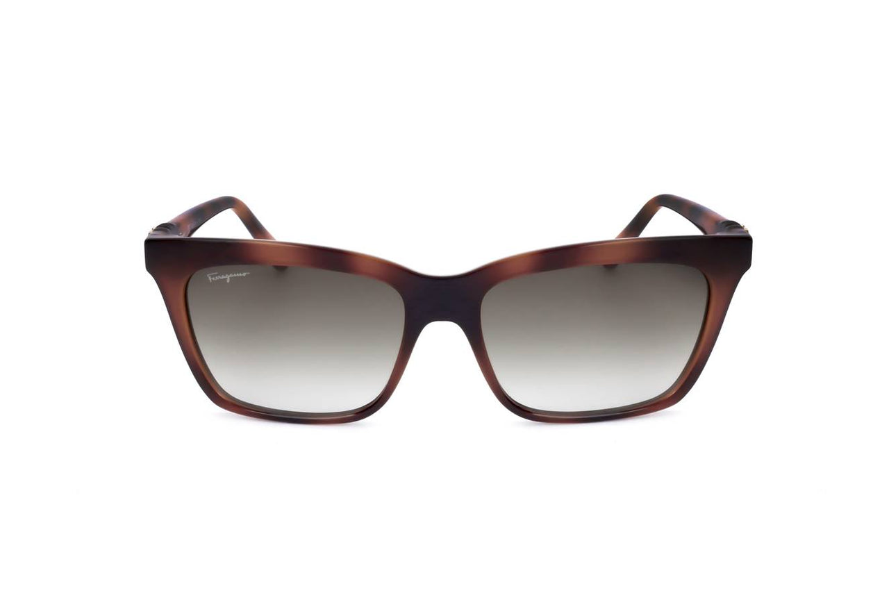 SALVATORE FERRAGAMO SF1027S 214 Sunglasses Tortoise Frame Grey Gradient