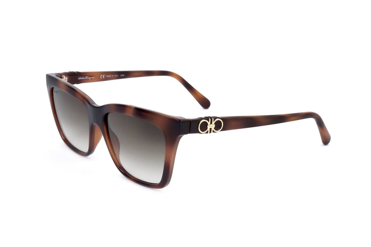 SALVATORE FERRAGAMO SF1027S 214 Sunglasses Tortoise Frame Grey Gradient