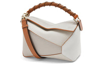 LOEWE Puzzle Cow Leather Geometric Bag Puzzle Bag Portable Crossbody Bag Shoulder Bag Regular Women's White