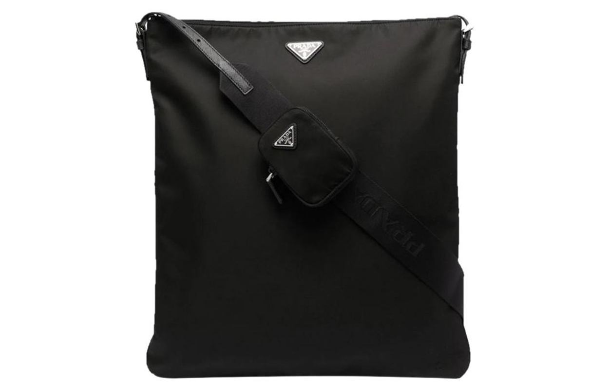 PRADA Canvas Handbag Shoulder Bag Crossbody Bag Canvas Bag Men's Black