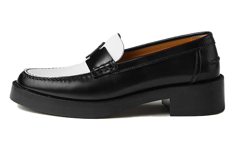 HERMES Hour Loafers Women's Black White