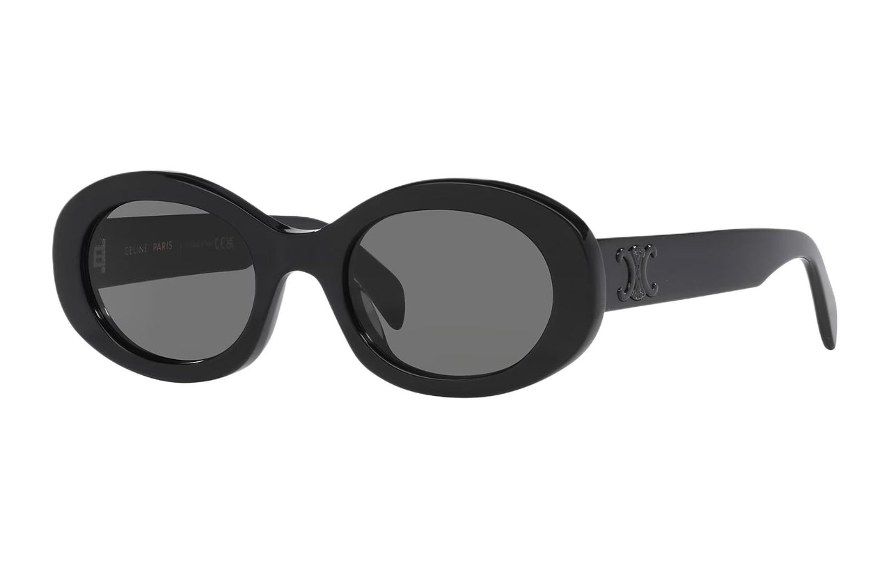 CELINE Acetate Oval Sunglasses Women's Black
