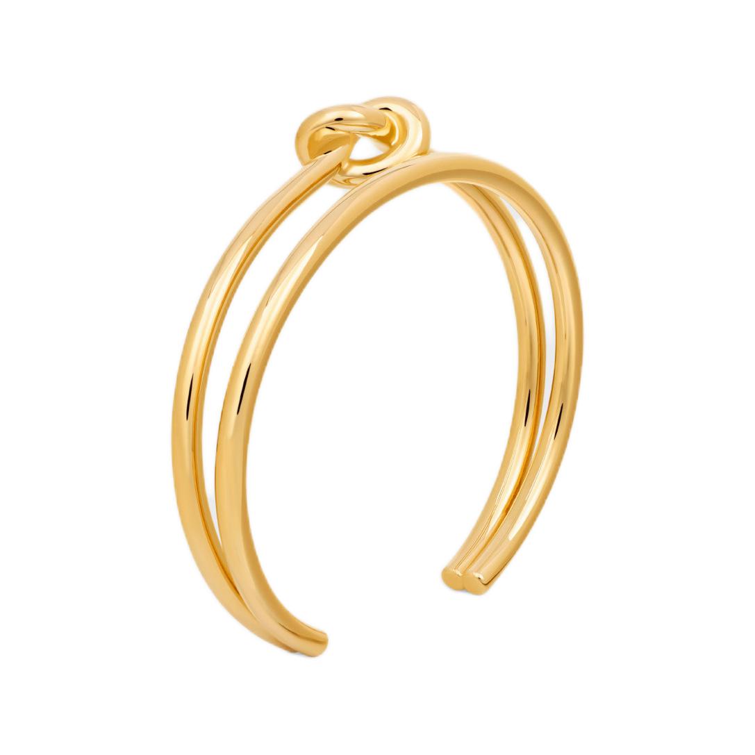 CELINE Knot Double Cuff In Brass With Gold Finish