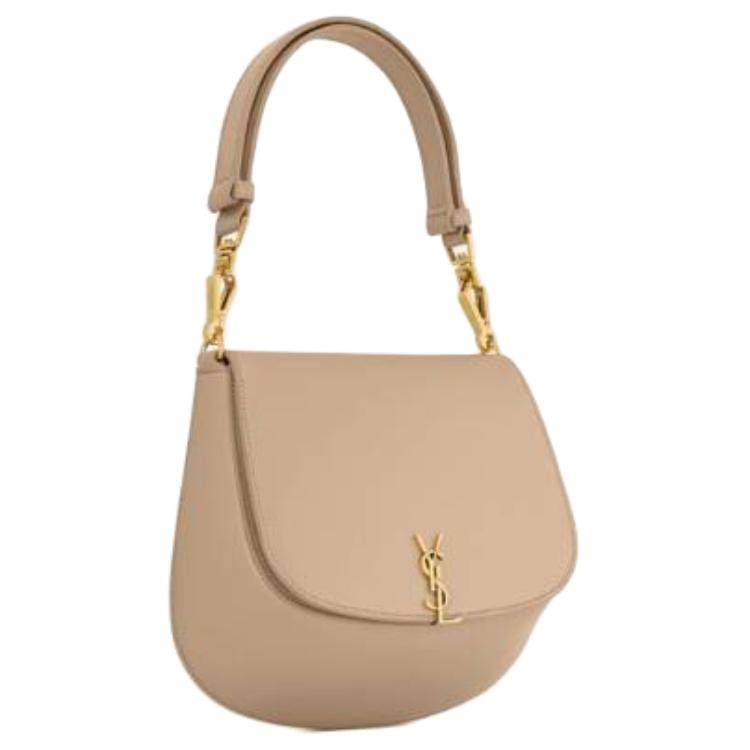 SAINT LAURENT Sheepskin Handbag Women's Toffee