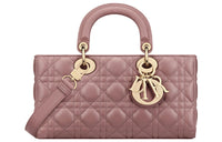DIOR Lady D-JOY Sheepskin Daisie Bag Shoulder Bag Crossbody Bag Handbag Medium Size Women's Pink Peony