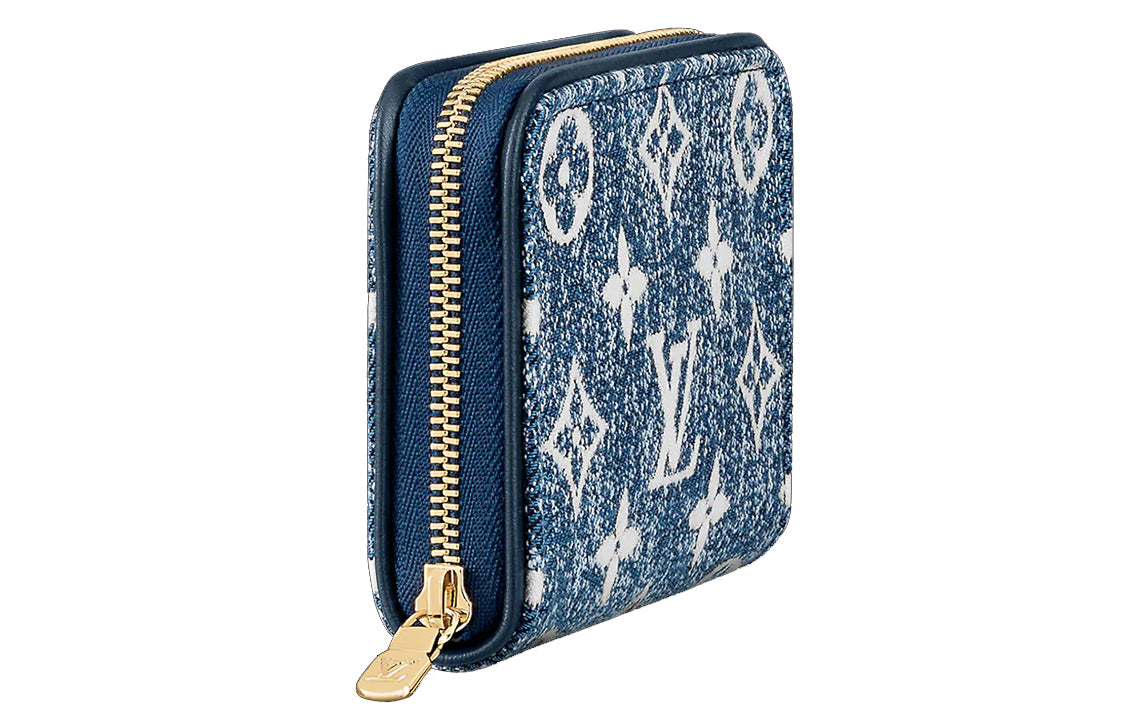LOUIS VUITTON Zippy Coin Purse Denim Jacquard Navy Blue