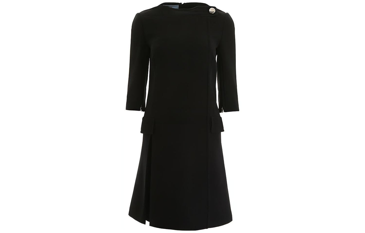 PRADA Short-Sleeved Dresses Women's Black