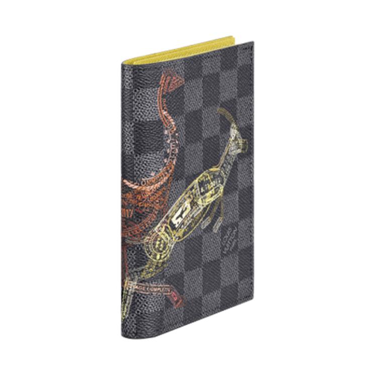 LOUIS VUITTON Coated Canvas Passport Holder Men's Black