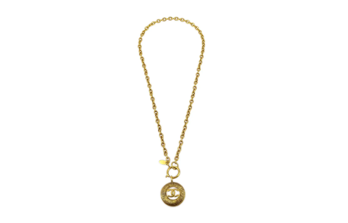 CHANEL 1990 Cc Pendant Necklace