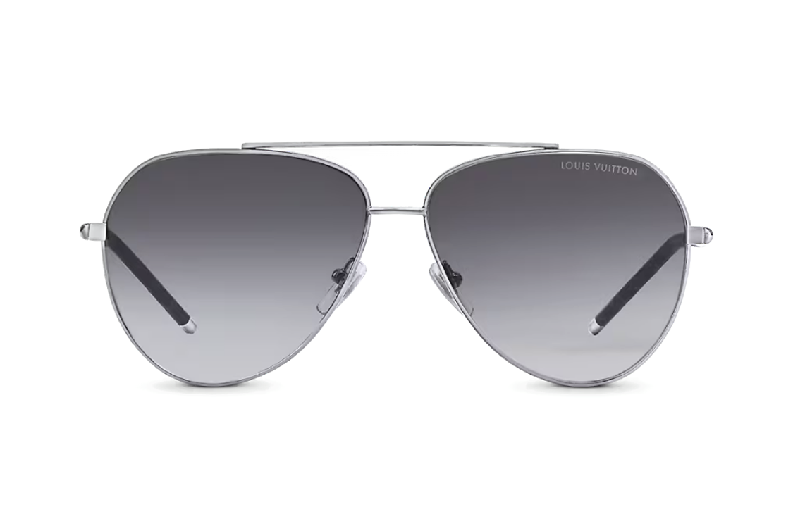 LOUIS VUITTON MNG BLAZE PILOT Alloy Aviator Sunglasses Men's Silver
