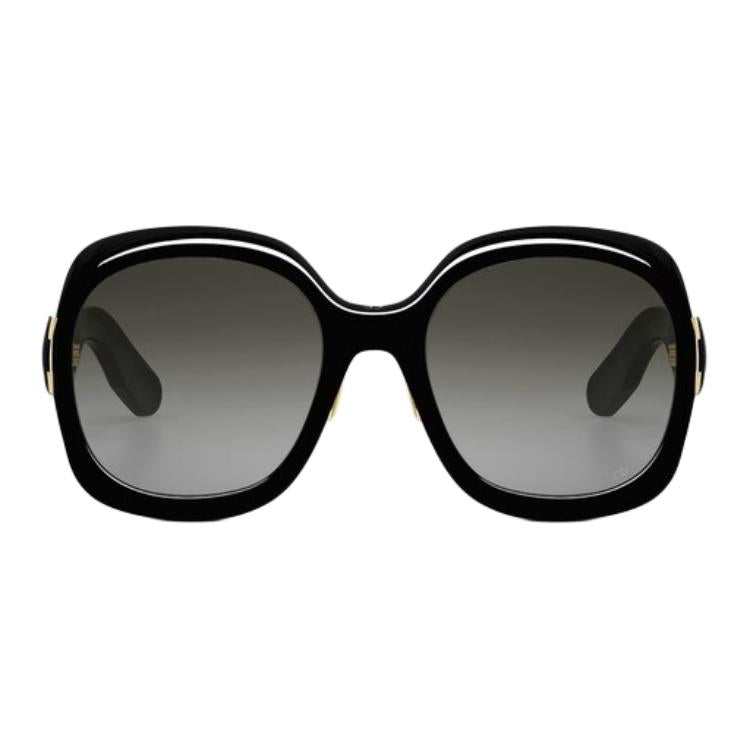 DIOR Acetate Irregular Shape Women's Sunglasses Women's Black