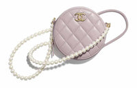 CHANEL Calfskin Round Cake Bag Crossbody Bags Regular Women's Light Pink Red