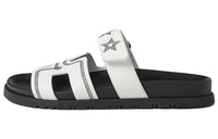HERMES Chypre Rubber Sole Slide Slippers Women's White