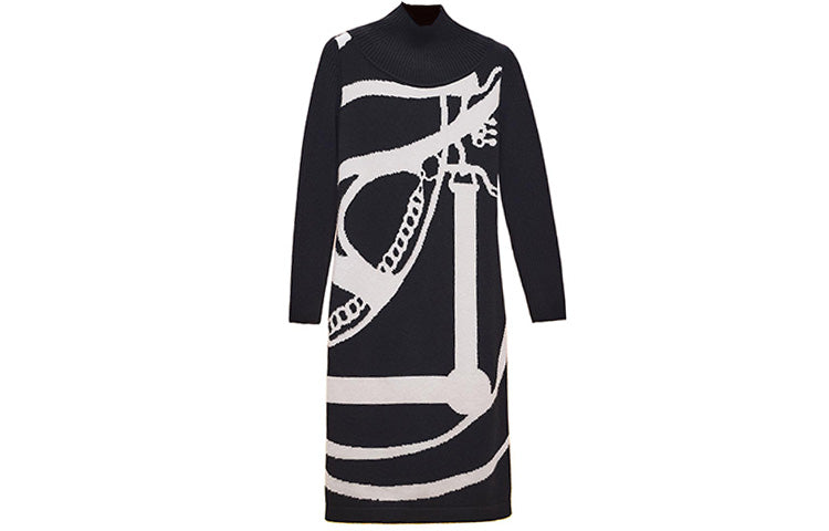 HERMES Long-Sleeved Dresses Women's Black