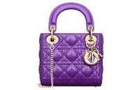 DIOR Lady Dior Sheepskin Dior Bag Shoulder Bag Crossbody Bag Handbag Mini Women's Purple