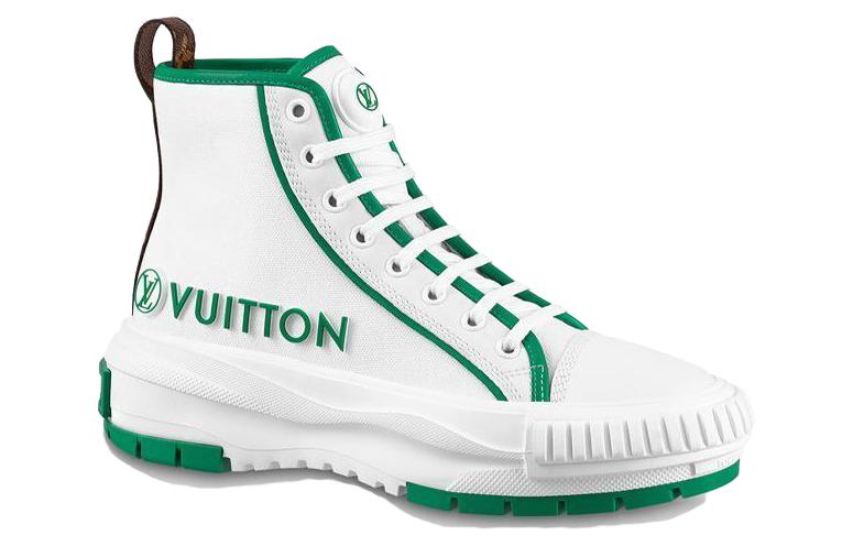 LOUIS VUITTON Squad Ankle Sneakers 'White Green' Women's