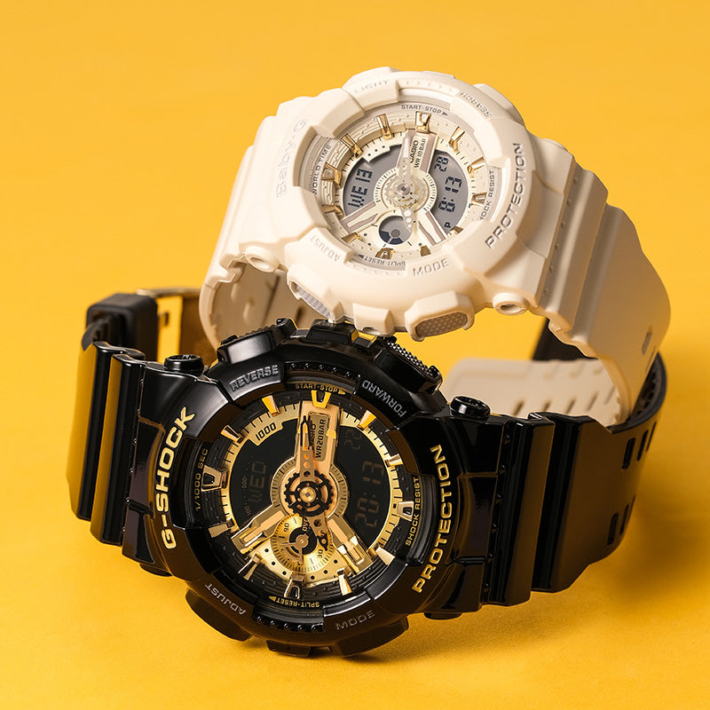 CASIO Baby-G 'Black & White' GA-110GB-1APR+BA-110GA-7A2PR