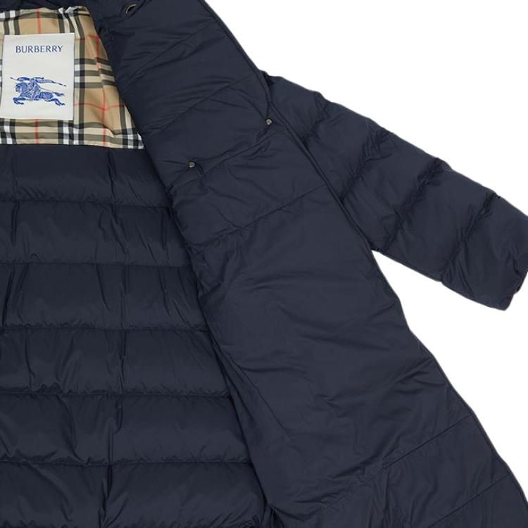 (WMNS) Burberry 25 Mid-length Nylon Hooded Puffer Coat 'Navy Blue' 81103141