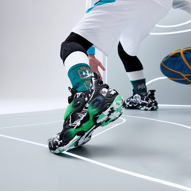 (GS) ANTA 2 Trendy Basketball Shoes 'Black White Green' 312231115-5