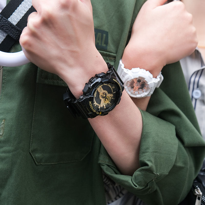 CASIO Baby-G 'Black & White' BA-110RG-7APR+GA-110GB-1APR