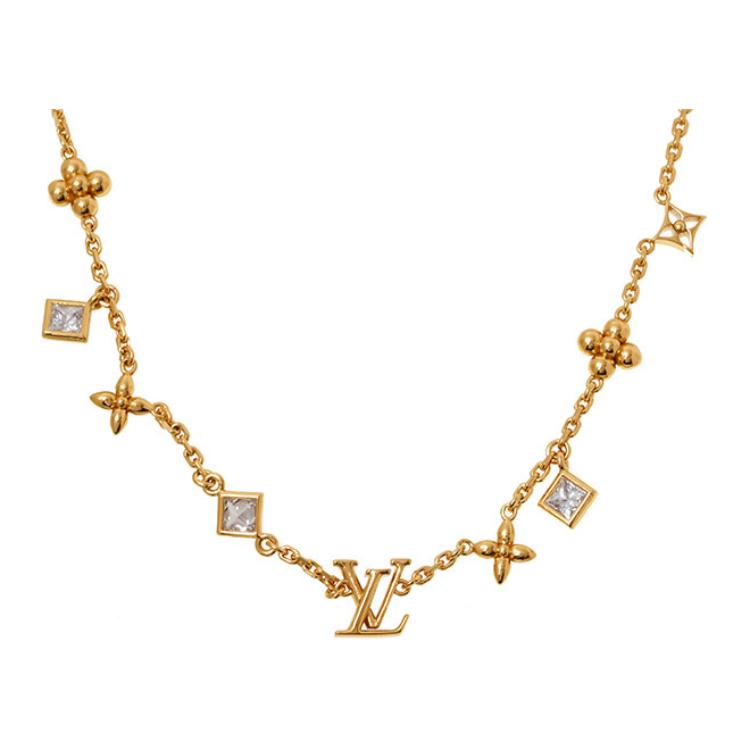 LOUIS VUITTON IN THE SKY Crystal Necklaces Women's Gold