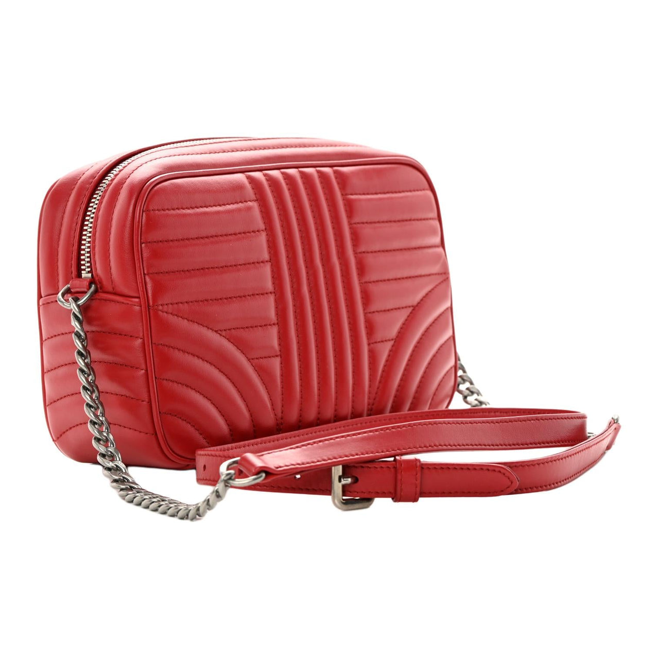 PRADA Calfskin Camera Bags Crossbody Bag Shoulder Bag Women's Red