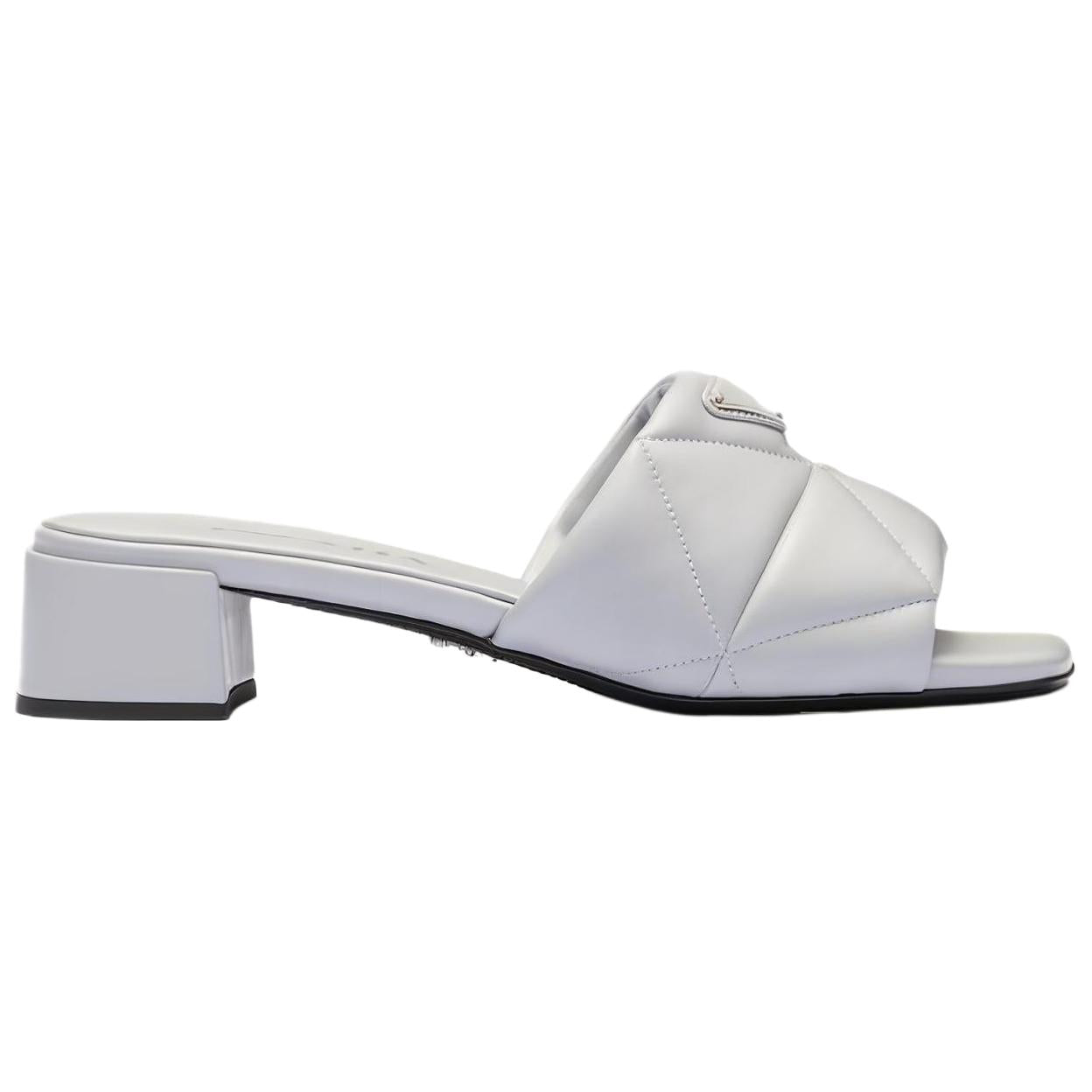 PRADA 45mm Triangle-logo Quilted Mules