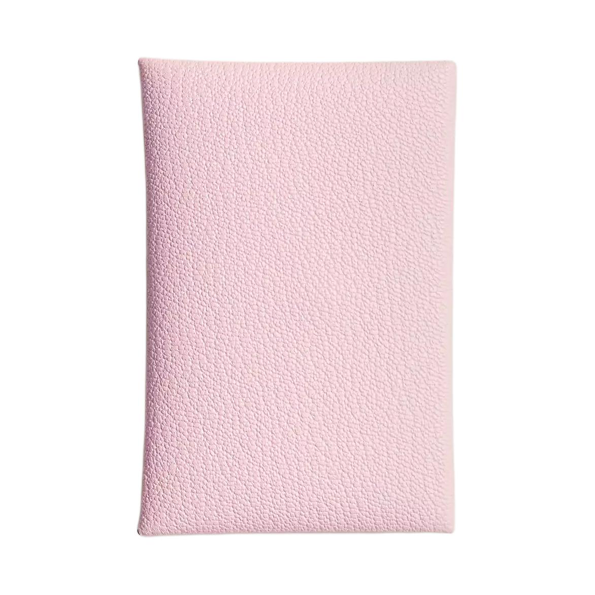 HERMES Mysore Goat Skin Card Holder Women's Light Pink