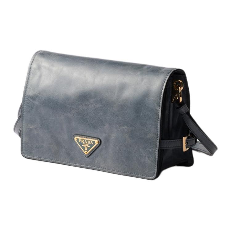 PRADA Calfskin Crossbody Bag Shoulder Bag Women's Blue