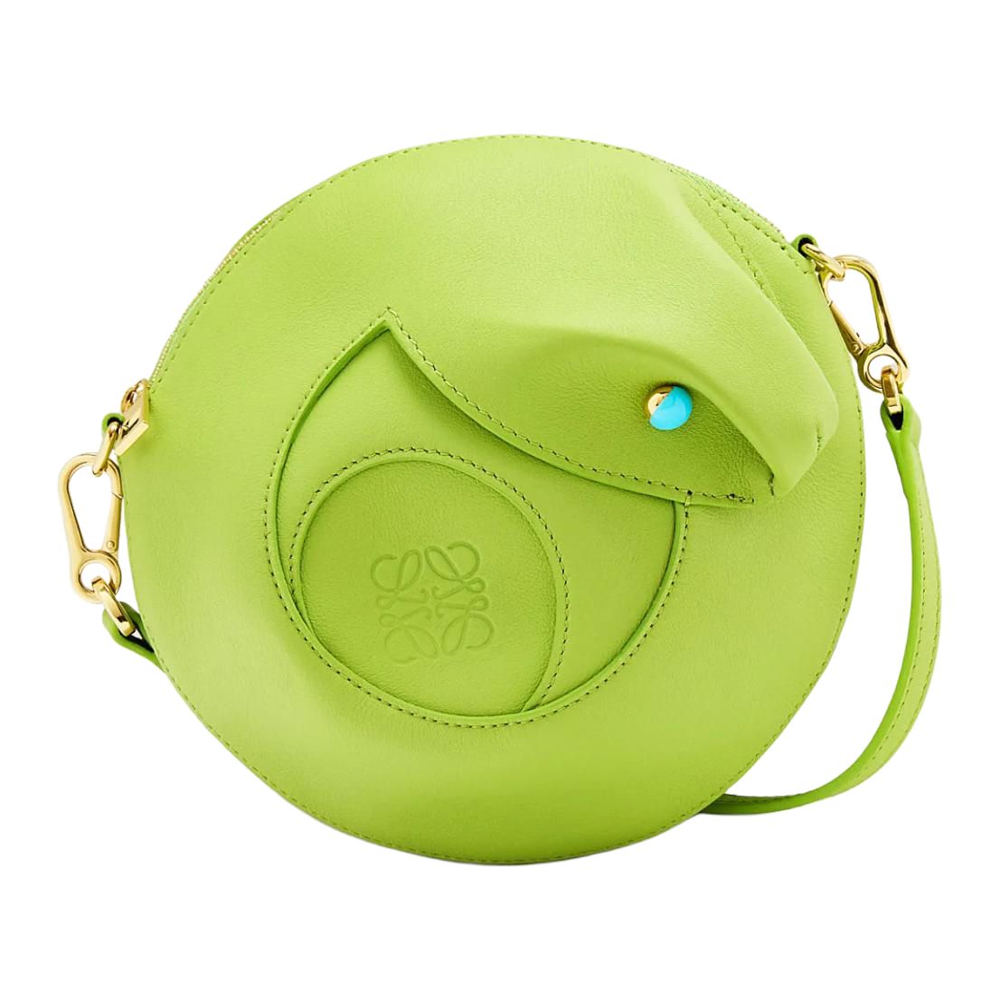 LOEWE Cow Leather Shoulder Bag Women's Pea Green