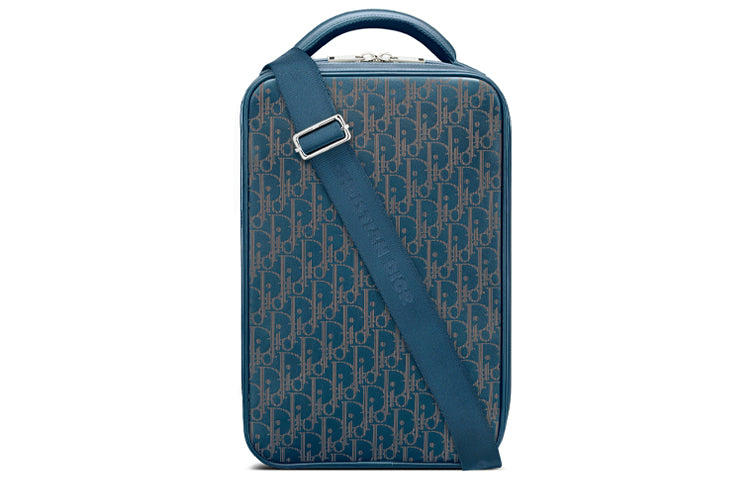 DIOR Cow Leather Shoulder Bag Men's Navy