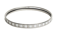 HERMES Cloisonné Hardware Bangles Unisex Gray