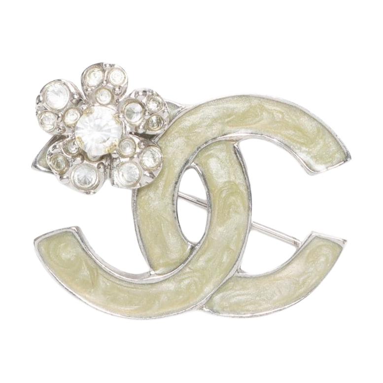 CHANEL 2004 Cc Rhinestone Brooch