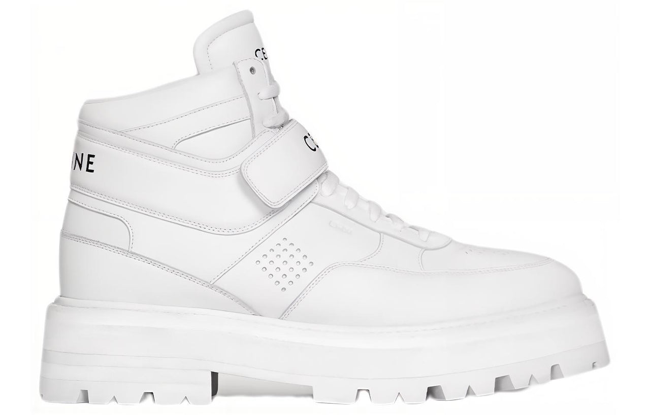 CELINE High-Top Stylish Skateboarding Shoes Men's White