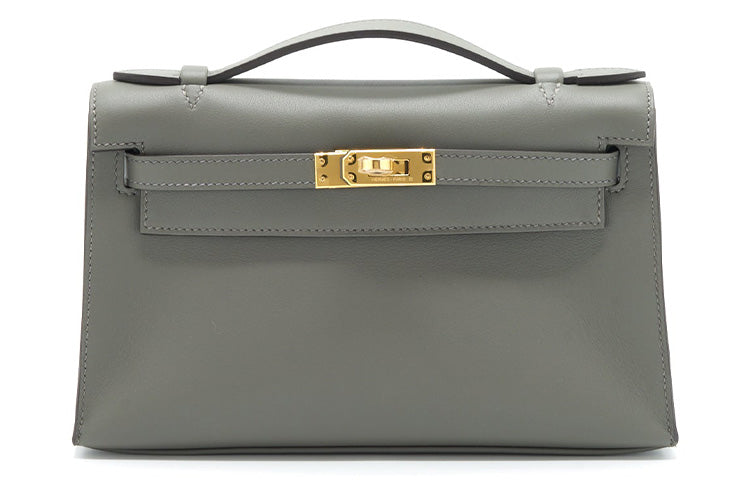 HERMES Mini Kelly Generation 1 Swift Leather Kelly Bag Handbags Regular Women's 0L Grismeyer Rain Cloud Gray