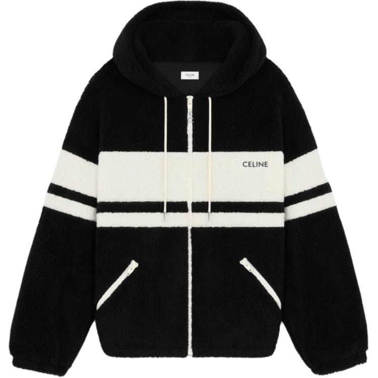 CELINE Hooded Jacket In Jersey Fleece