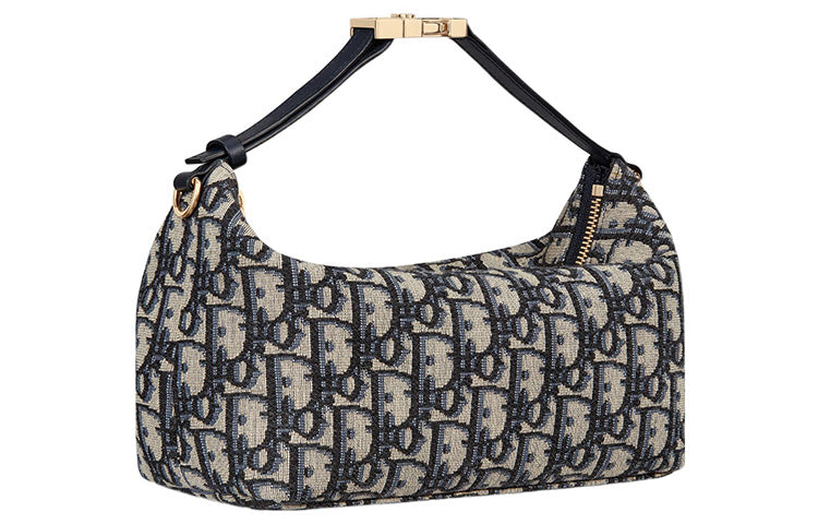 DIOR DiorTravel Embroidery Clutch Medium Size Women's Blue